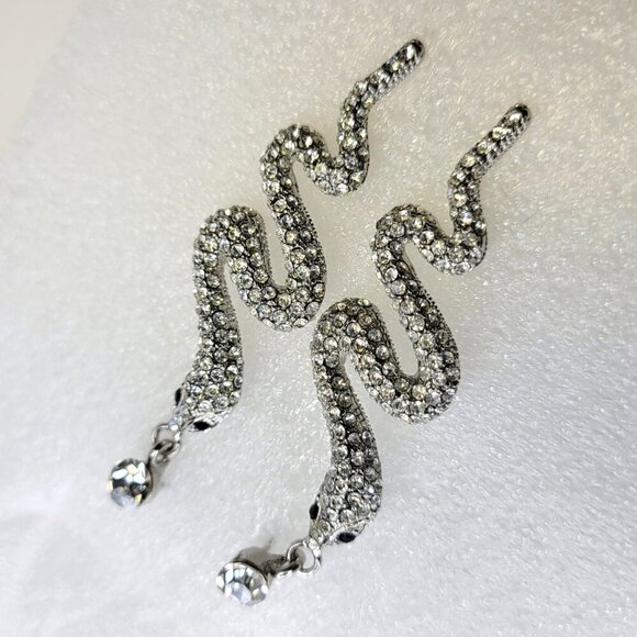 Snake Crystal Drop Earring - Picture 4 of 9